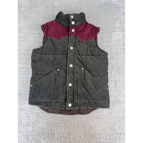 True Religion Mens M Corduroy Puffy Vest W/ Burgundy Yoke NWT Cowboy - Picture 6 of 15